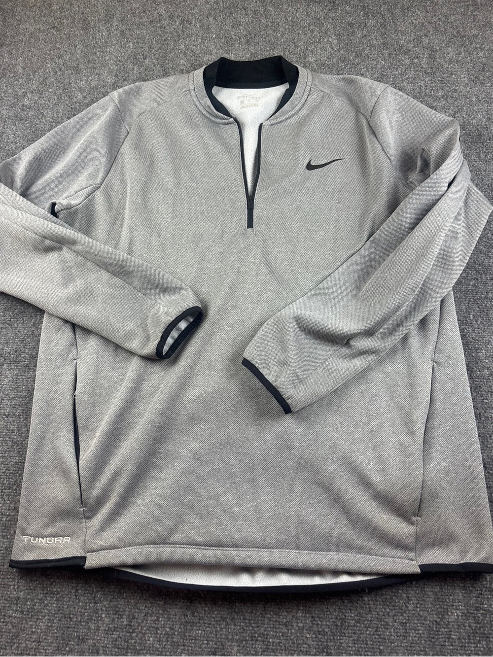 NIKE Mens Grey 1/4 Zip Pullover Therma-Fit Fleece Dri-Fit “Toyota Tundra” sz: XL